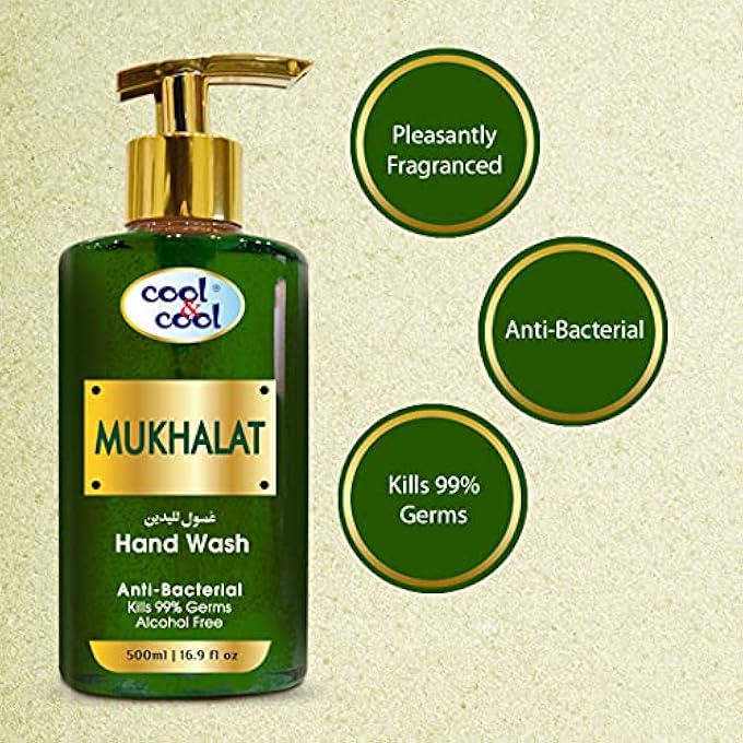 Cool & Cool ARABIC SERIES MUKHALAT HAND WASH -500ML - ANTIBACTERIAL, ALCOHOL-FREE, MOISTURIZING WITH VITAMIN E, 99% GERM-KILLING FORMULA - Image 3